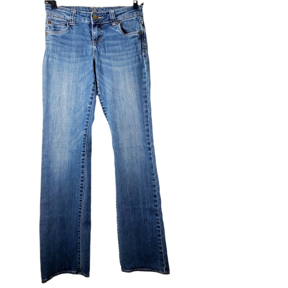 KUT From the Kloth Bootcut Jeans Women's Size 2 Blue‎ Stretch Denim Distressed